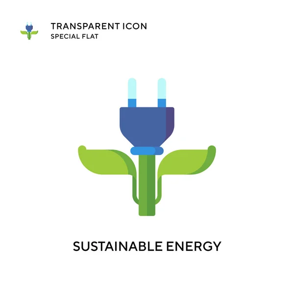 Symbol Für Nachhaltige Energie Flache Illustration Eps Vektor — Stockvektor