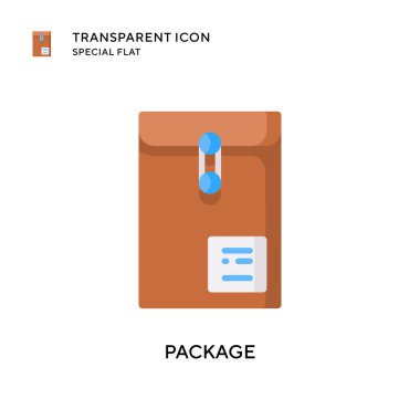 Paket vektör simgesi. Düz çizim. EPS 10 vektörü.