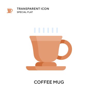 Kahve fincanı vektör ikonu. Düz çizim. EPS 10 vektörü.