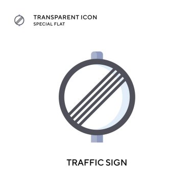 Trafik işareti vektör simgesi. Düz çizim. EPS 10 vektörü.