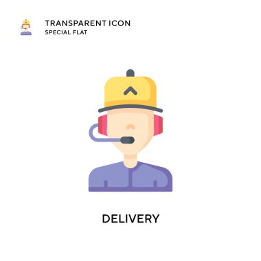 Teslimat vektör simgesi. Düz çizim. EPS 10 vektörü.