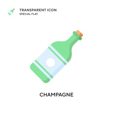 Şampanya vektör ikonu. Düz çizim. EPS 10 vektörü.