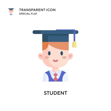 Öğrenci vektör simgesi. Düz çizim. EPS 10 vektörü.