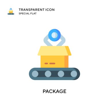Paket vektör simgesi. Düz çizim. EPS 10 vektörü.