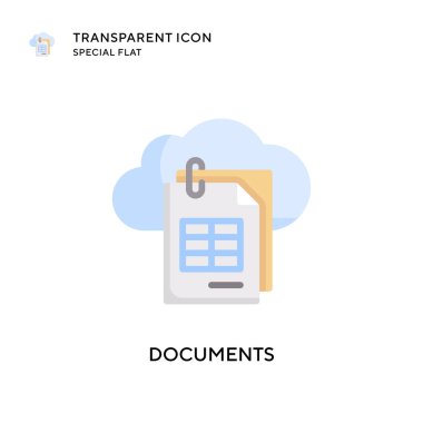 Belge vektör simgesi. Düz çizim. EPS 10 vektörü.