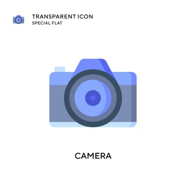 Kamera vektör simgesi. Düz çizim. EPS 10 vektörü.