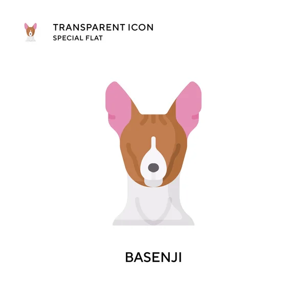 Icono Vectorial Basenji Ilustración Estilo Plano Eps Vector — Vector de stock