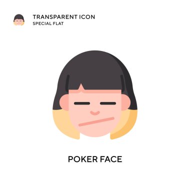 Poker yüzü vektör simgesi. Düz çizim. EPS 10 vektörü.