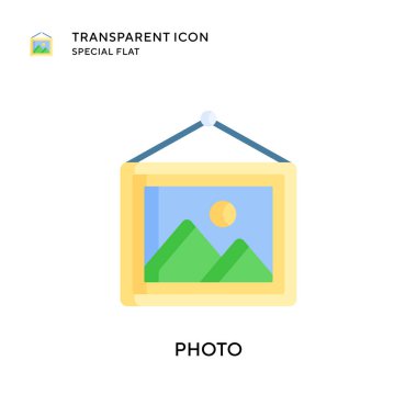 Fotoğraf vektör simgesi. Düz çizim. EPS 10 vektörü.