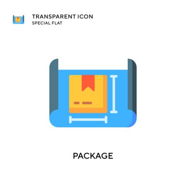 Paket vektör simgesi. Düz çizim. EPS 10 vektörü.