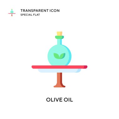 Zeytinyağı ikonu. Düz çizim. EPS 10 vektörü.