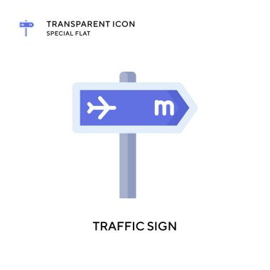 Trafik işareti vektör simgesi. Düz çizim. EPS 10 vektörü.