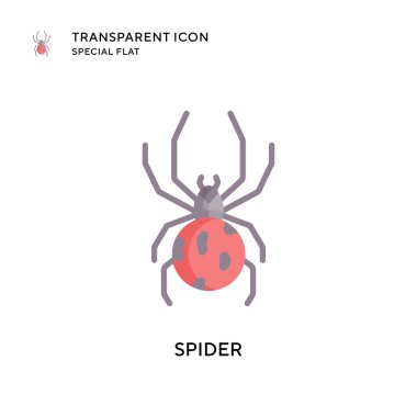 Örümcek vektör simgesi. Düz çizim. EPS 10 vektörü.