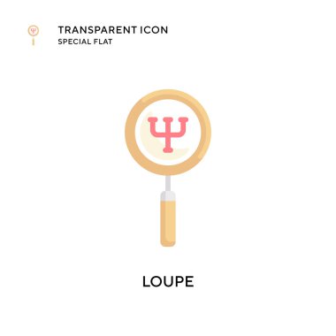 Loupe vektör simgesi. Düz çizim. EPS 10 vektörü.