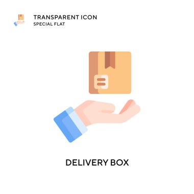 Teslimat kutusu vektör simgesi. Düz çizim. EPS 10 vektörü.