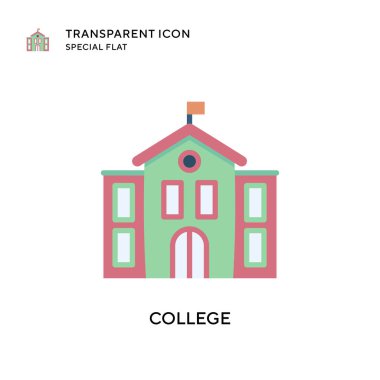 Üniversite vektör ikonu. Düz çizim. EPS 10 vektörü.