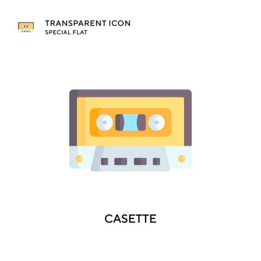 Casette vektör simgesi. Düz çizim. EPS 10 vektörü.