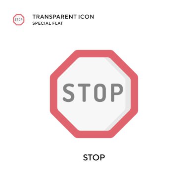 Vektör simgesini durdur. Düz çizim. EPS 10 vektörü.