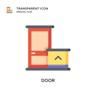 Kapı vektör simgesi. Düz çizim. EPS 10 vektörü.