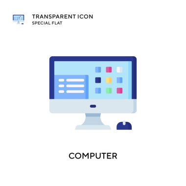Bilgisayar vektör simgesi. Düz çizim. EPS 10 vektörü.