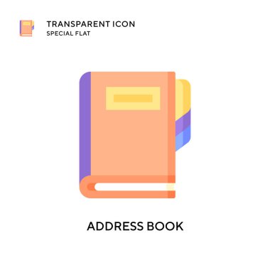 Adres defteri vektör simgesi. Düz çizim. EPS 10 vektörü.