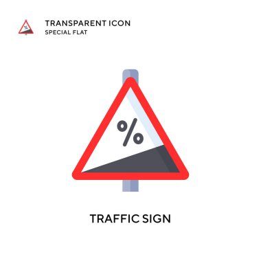 Trafik işareti vektör simgesi. Düz çizim. EPS 10 vektörü.