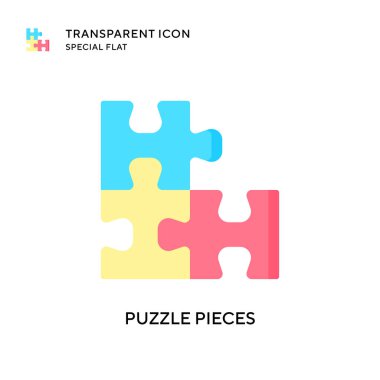 Bulmaca parçaları vektör simgesi. Düz çizim. EPS 10 vektörü.