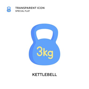 Kettlebell vektör simgesi. Düz çizim. EPS 10 vektörü.