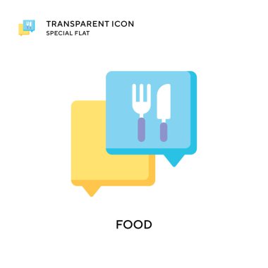 Yiyecek vektör simgesi. Düz çizim. EPS 10 vektörü.