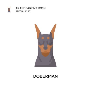 Doberman vektör simgesi. Düz çizim. EPS 10 vektörü.