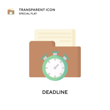 Son teslim tarihi vektör simgesi. Düz çizim. EPS 10 vektörü.