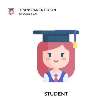 Öğrenci vektör simgesi. Düz çizim. EPS 10 vektörü.