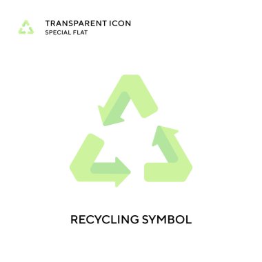 Sembol vektör simgesi geri dönüşümü. Düz çizim. EPS 10 vektörü.