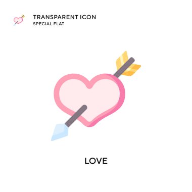 Aşk vektör simgesi. Düz çizim. EPS 10 vektörü.