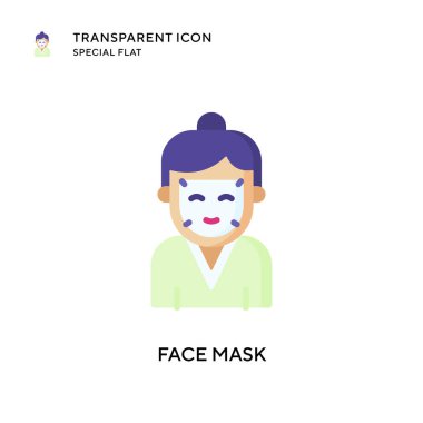 Yüz maskesi vektör simgesi. Düz çizim. EPS 10 vektörü.
