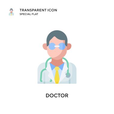 Doktor vektör simgesi. Düz çizim. EPS 10 vektörü.