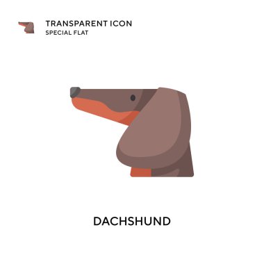 Dachshund vektör simgesi. Düz çizim. EPS 10 vektörü.