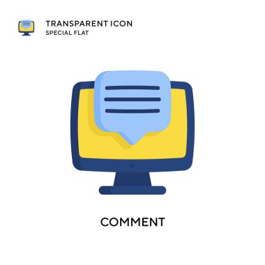 Yorum vektör simgesi. Düz çizim. EPS 10 vektörü.