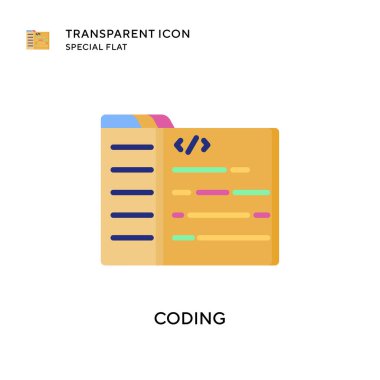 Kodlama vektör simgesi. Düz çizim. EPS 10 vektörü.