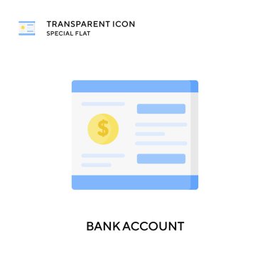 Banka hesap vektör simgesi. Düz çizim. EPS 10 vektörü.