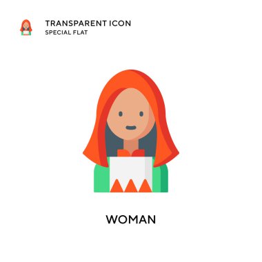 Kadın vektör simgesi. Düz çizim. EPS 10 vektörü.