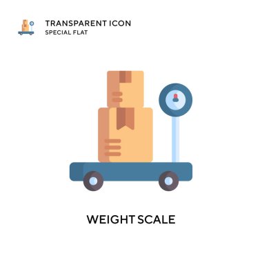 Ağırlık ölçekli vektör simgesi. Düz çizim. EPS 10 vektörü.