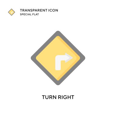 Sağa dönüş vektör simgesi. Düz çizim. EPS 10 vektörü.