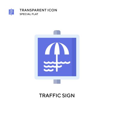 Trafik işareti vektör simgesi. Düz çizim. EPS 10 vektörü.