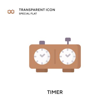 Zamanlayıcı vektör simgesi. Düz çizim. EPS 10 vektörü.