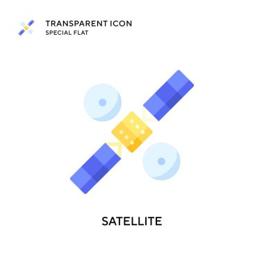 Uydu vektör simgesi. Düz çizim. EPS 10 vektörü.