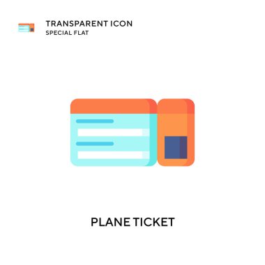 Uçak bileti vektör simgesi. Düz çizim. EPS 10 vektörü.
