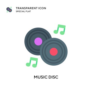 Müzik diski vektör simgesi. Düz çizim. EPS 10 vektörü.