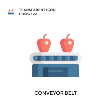 Taşıyıcı şerit vektör simgesi. Düz çizim. EPS 10 vektörü.