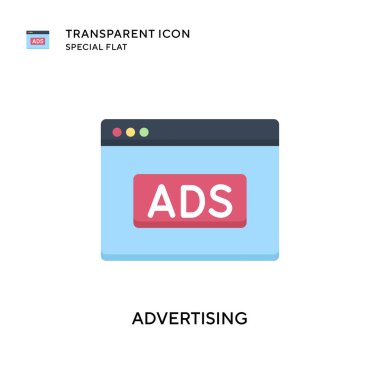 Reklam vektörü simgesi. Düz çizim. EPS 10 vektörü.